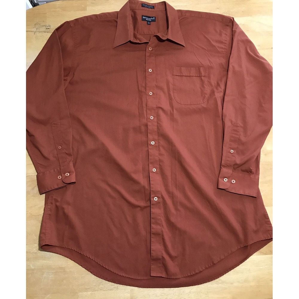 Men's Kilburne and Finch 2XL Big & Tall Brown Long Sleeve 18-1/2 Button Up 36/37